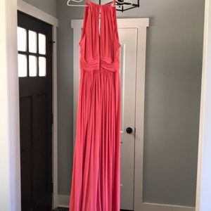 Coral Maxi Bridesmaid Dress
